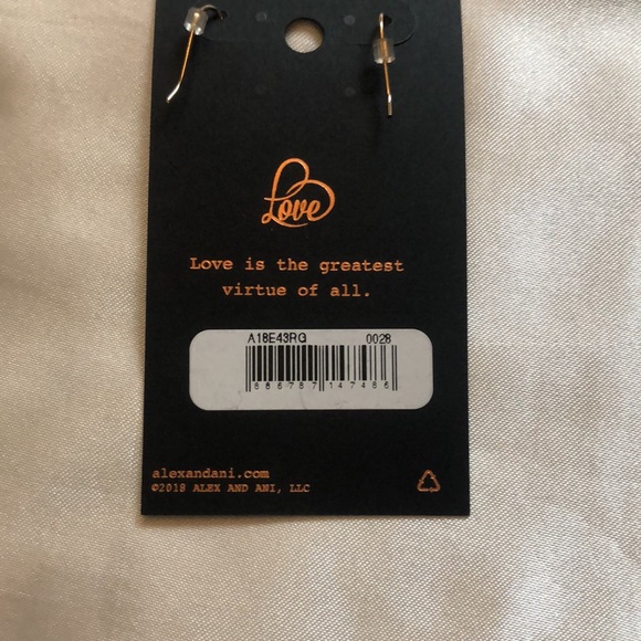 Alex And Ani Gold Tone Love Script Heart Drop Earrings NWT - Picture 8 of 9